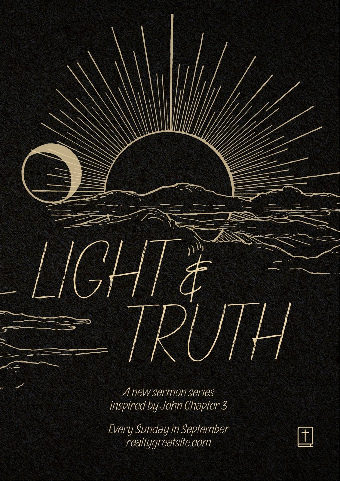Black Gold Light and Truth Christian Sermon Series Poster