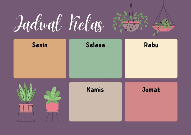 Gunakan Template Jadwal Kelas Keren Gratis Canva 2205