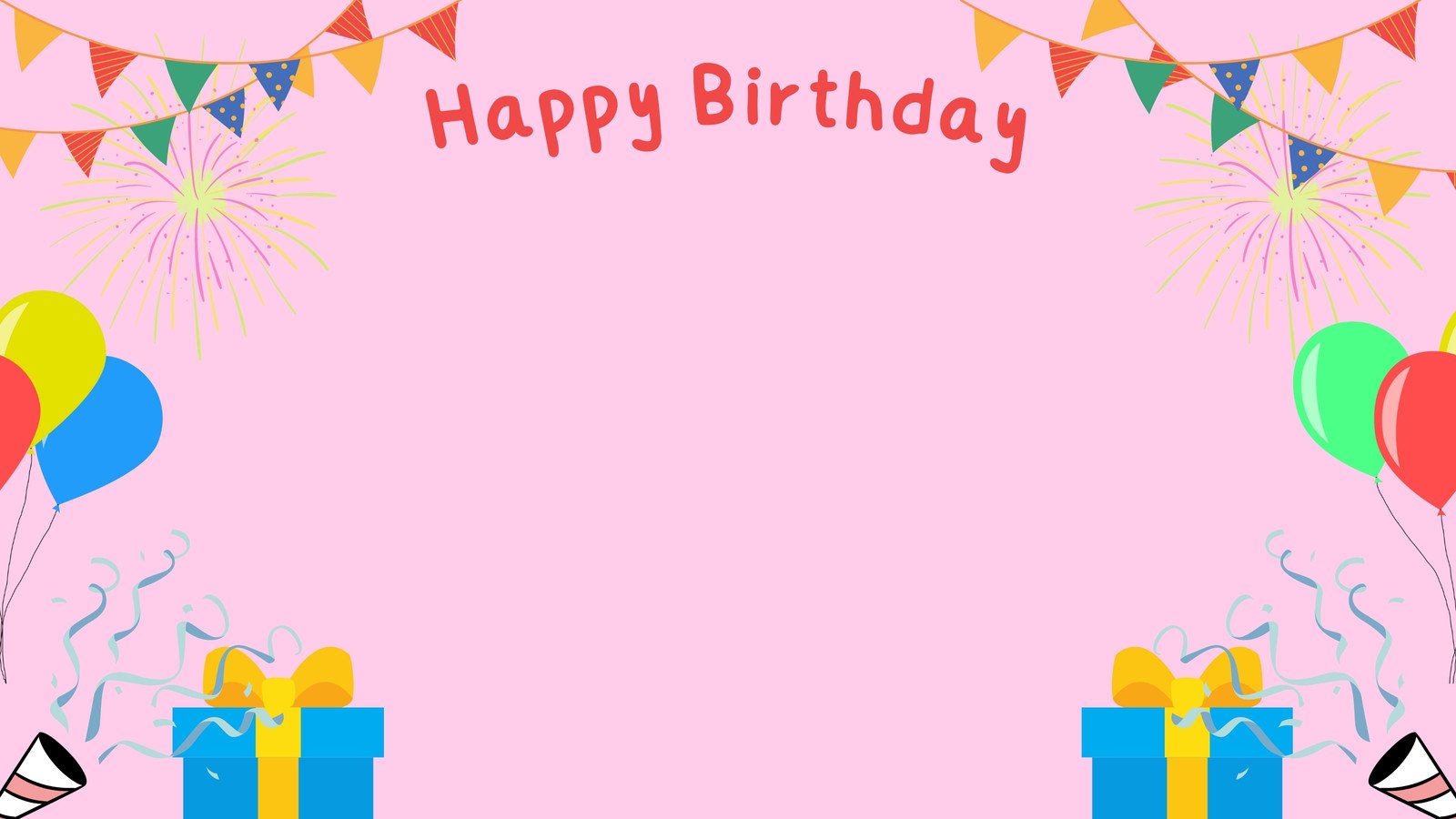 Happy birthday bunting  Virtual Backgrounds