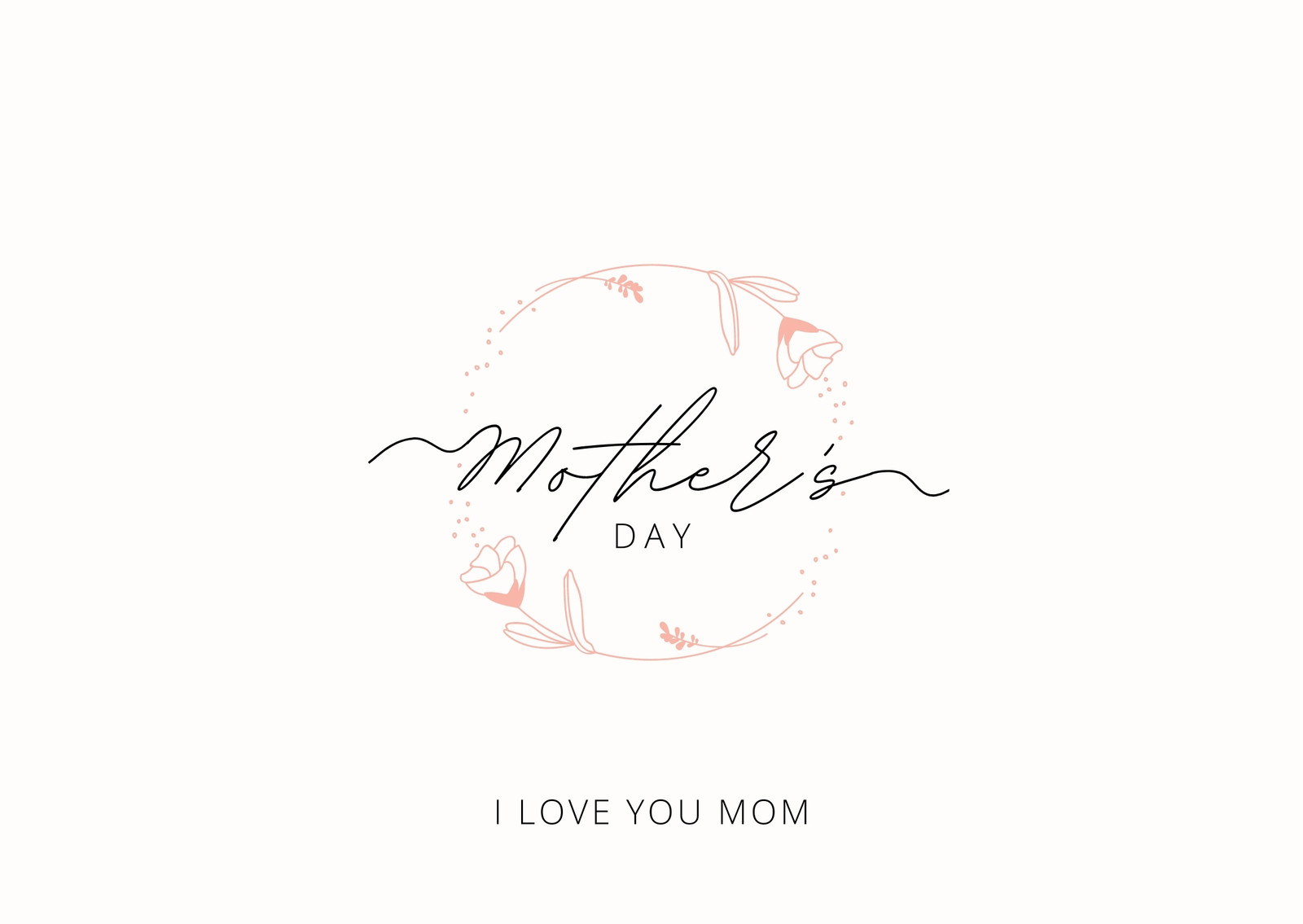 Pink Minimalist Mother's Day (Card (Landscape))