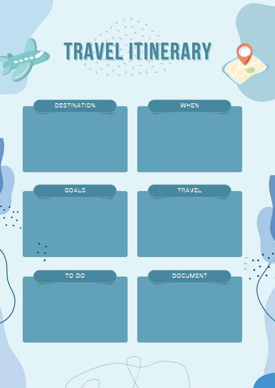 Page 4 Free And Customizable Itinerary Planner Templates Canva