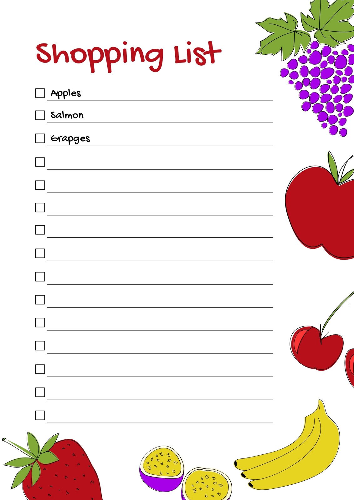 Free and customizable fruit templates