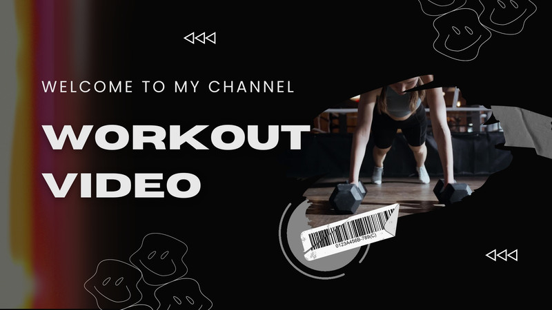 Edit this Geometric Gradient Fitness and Workout Channel  Outro  Thumbnail template online