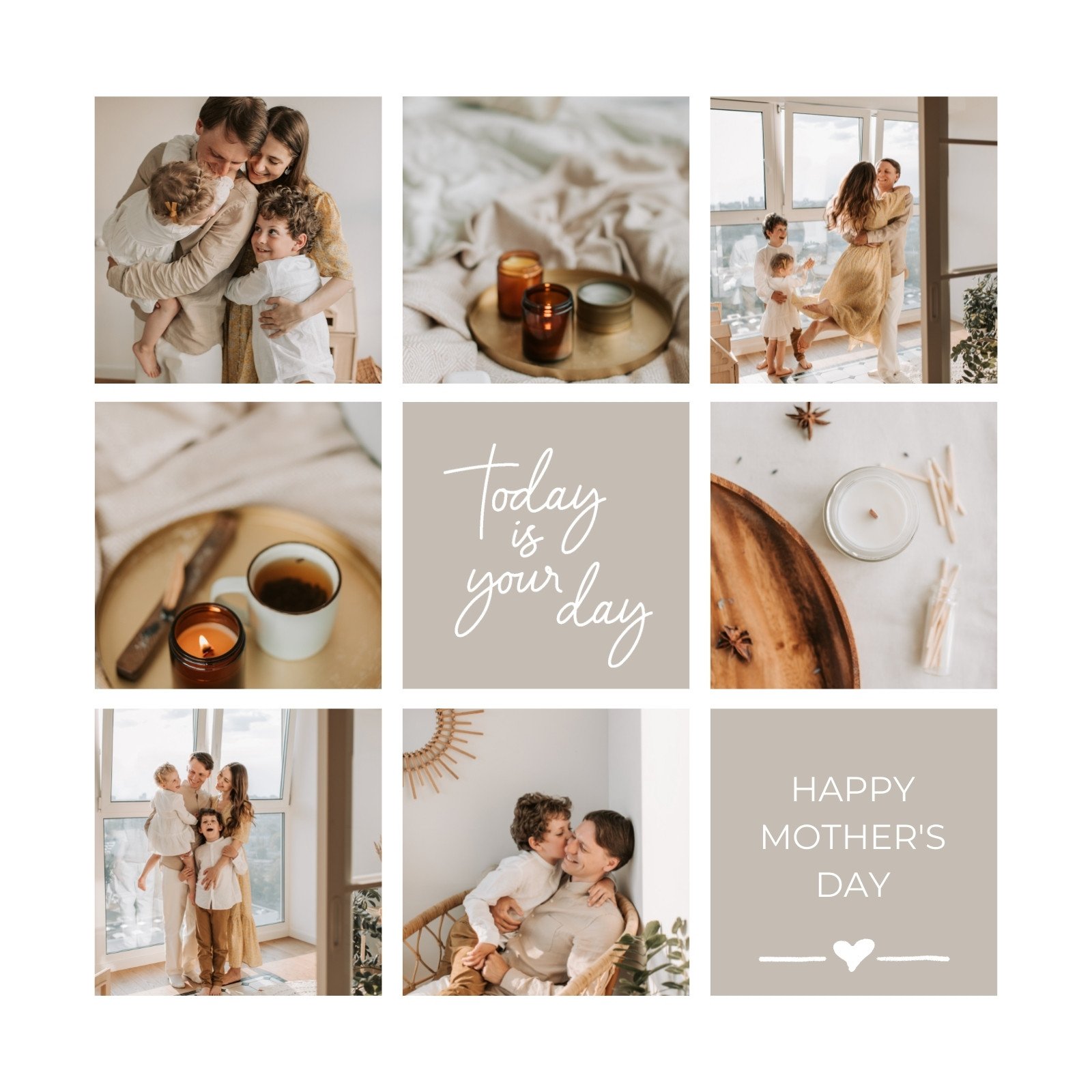 Mothers Day Photo Collage Template, Printable Mothers Day Gift
