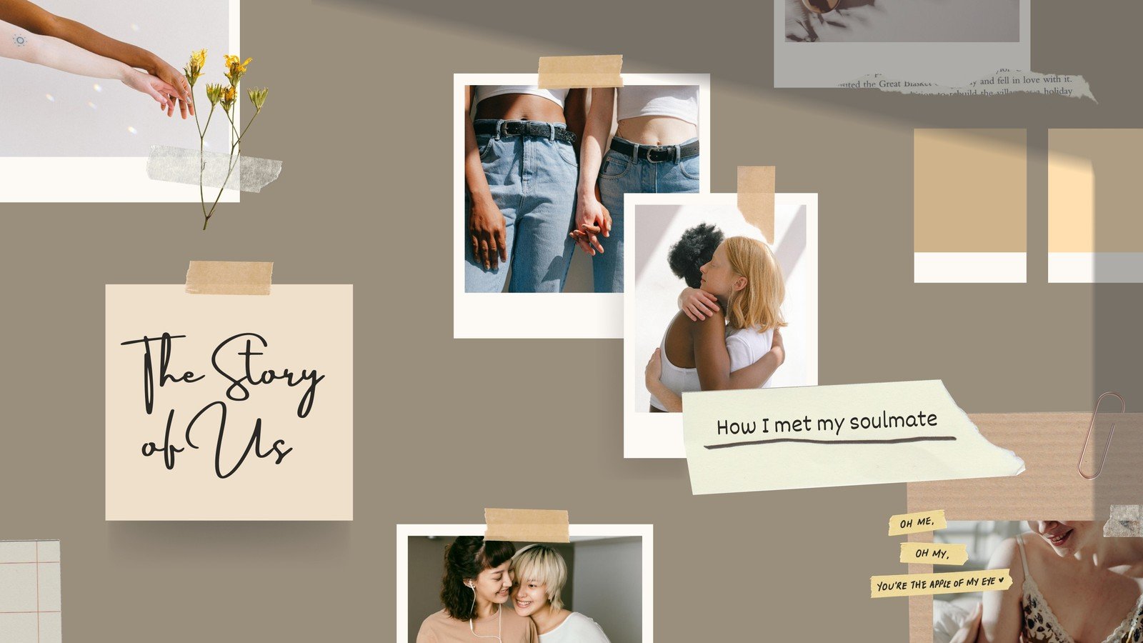 Neutral Beige Couple Anniversary Scrapbook Events and Special
