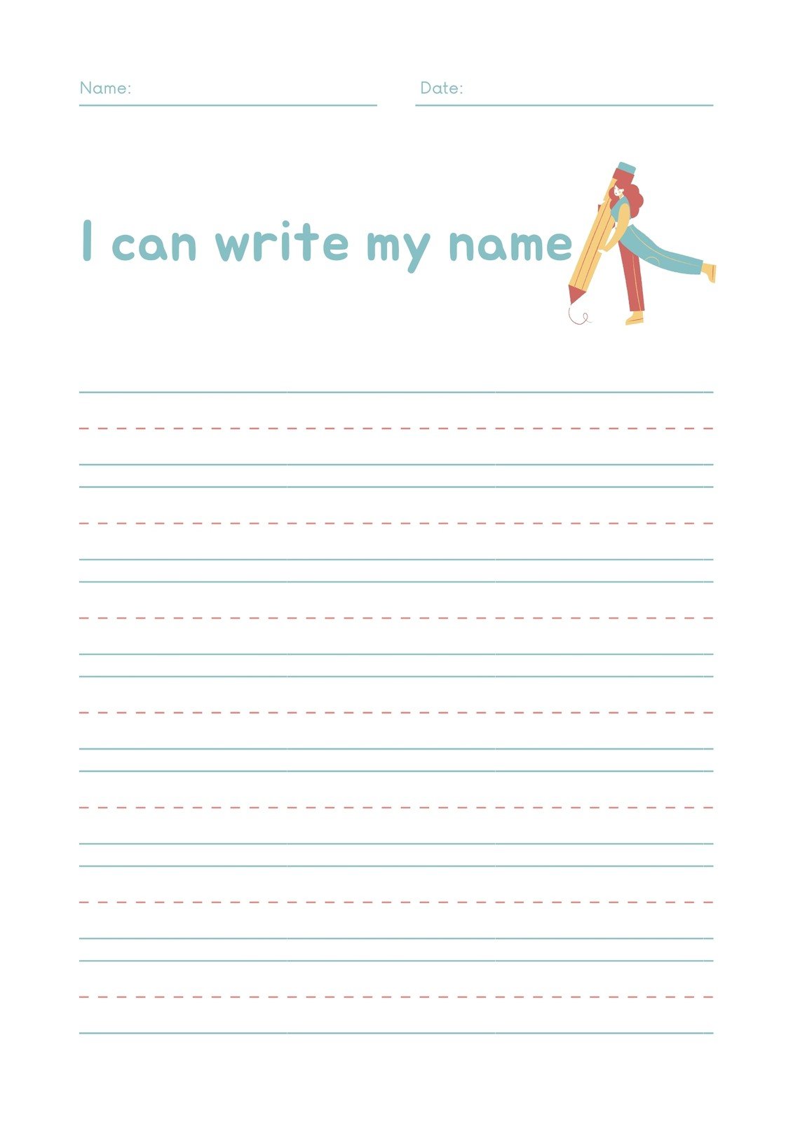 Draw and Write Handwriting Practice Sheet for K-2 - Shaydesignstudio