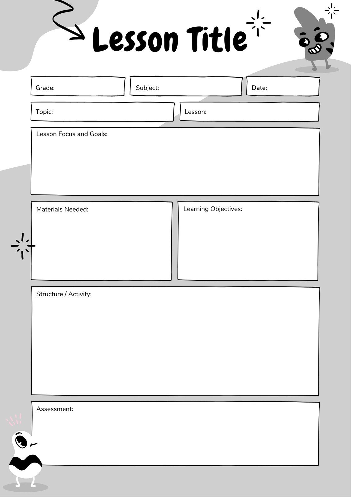 Lesson plan templates you can customize for free  Canva Intended For Blank Unit Lesson Plan Template