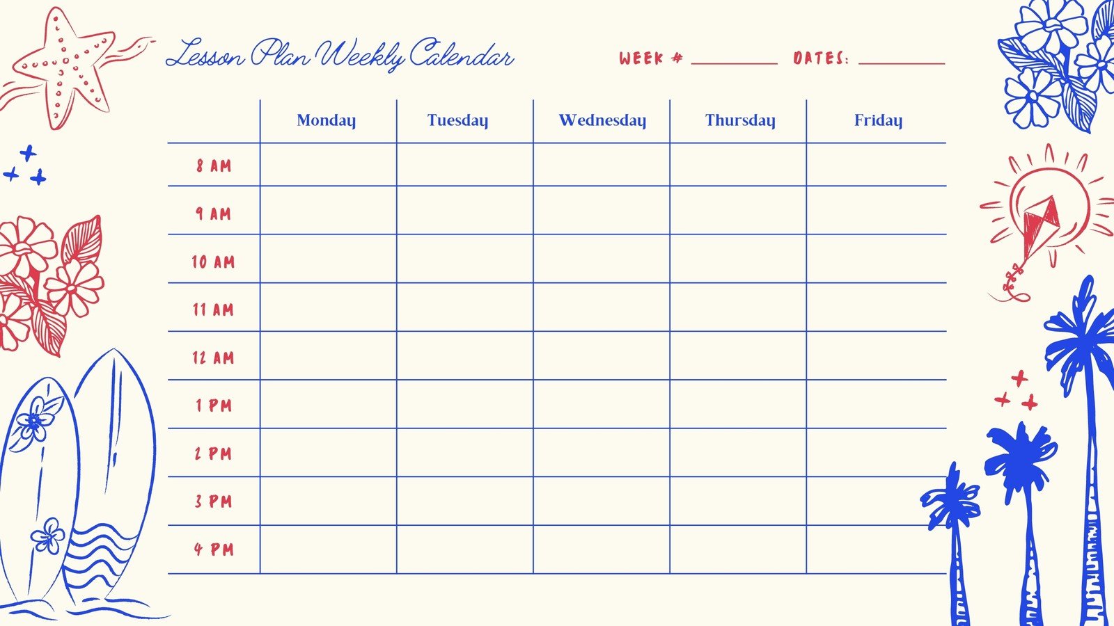 free printable customizable weekly calendar templates canva