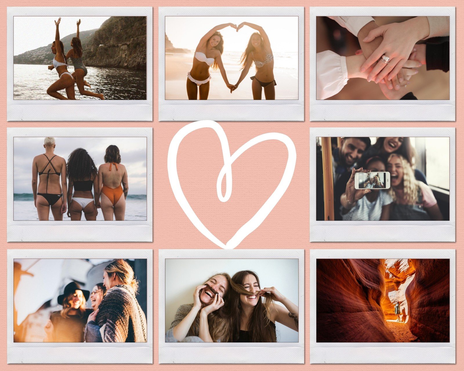 Free custom printable heartshaped photo collage templates Canva