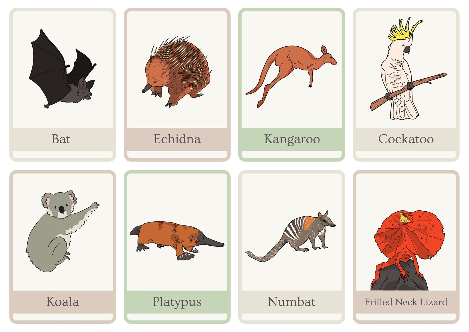 Page 2 - Free animal flashcards to customize and print | Canva
