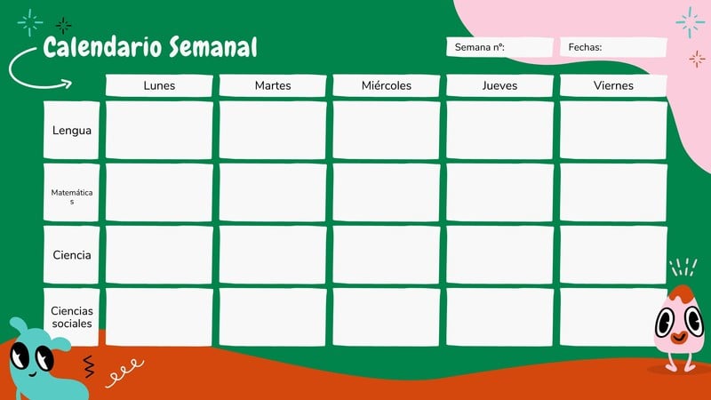 Plantillas De Calendarios Semanales Editables Canva