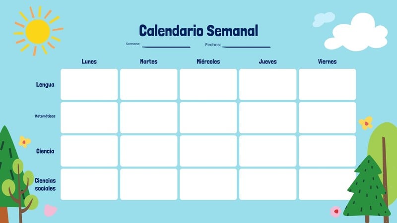 Plantillas De Calendarios Semanales Editables Canva