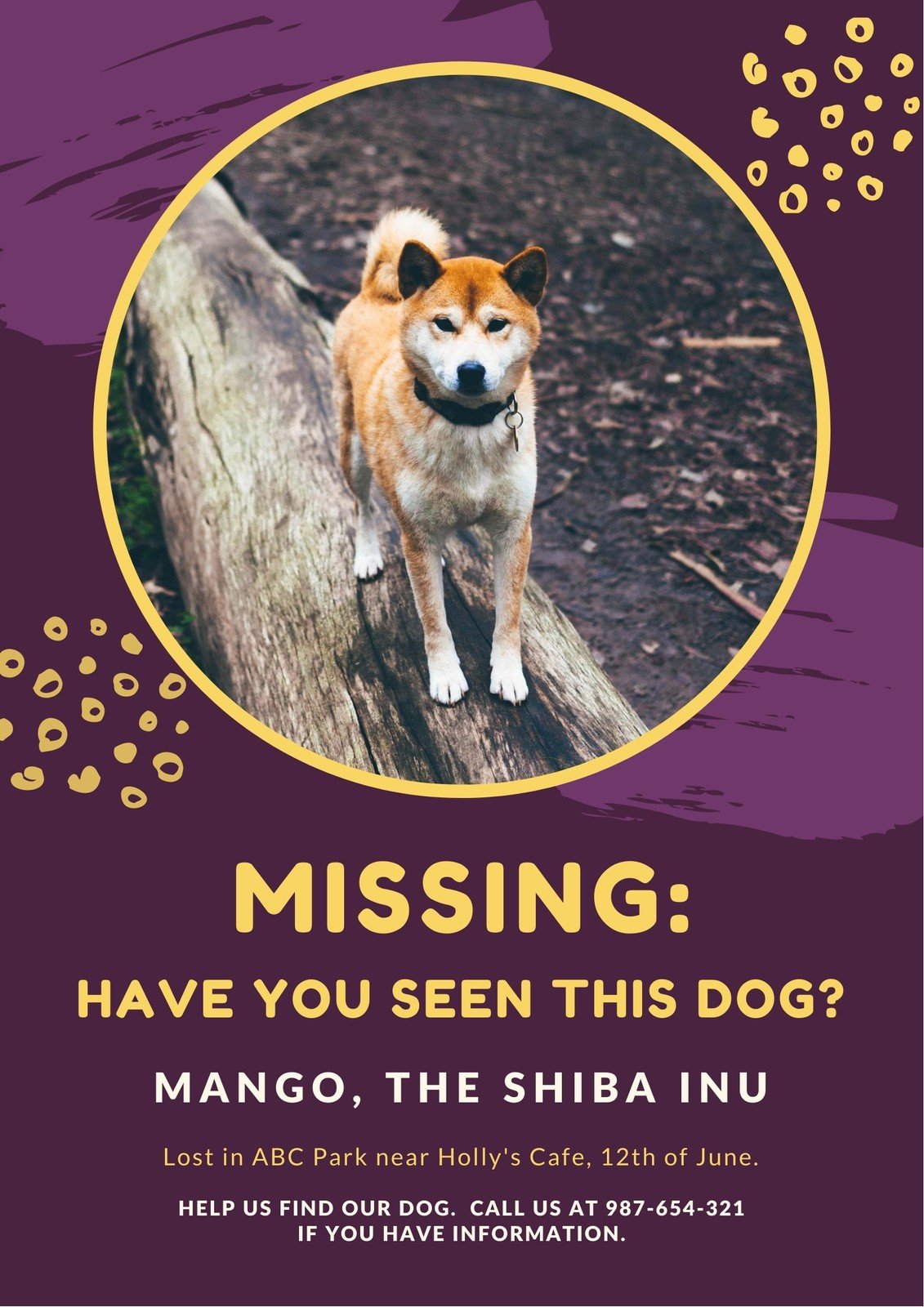 Free, printable, customizable lost dog flyer templates | Canva
