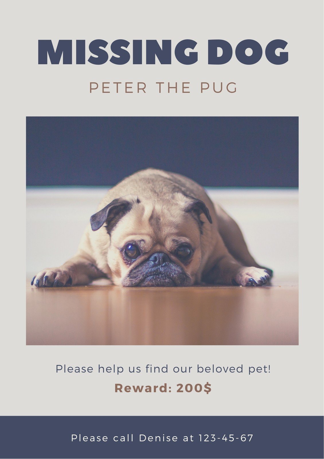 Free, printable, customizable lost dog flyer templates  Canva With Lost Dog Flyer Template