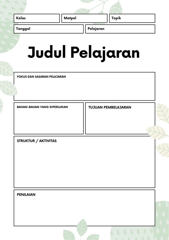 Contoh Rencana Pelaksanaan Pembelajaran Rpp Canva 6600