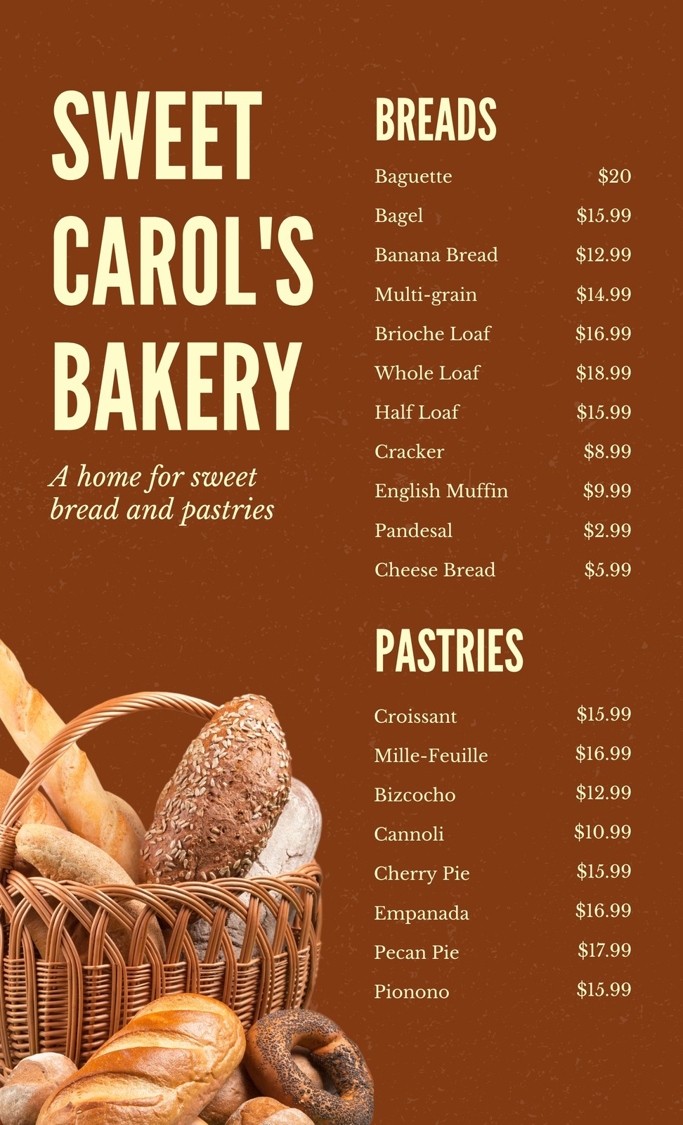 Free And Customizable Delectable Bakery Menu Templates Canva - Vrogue