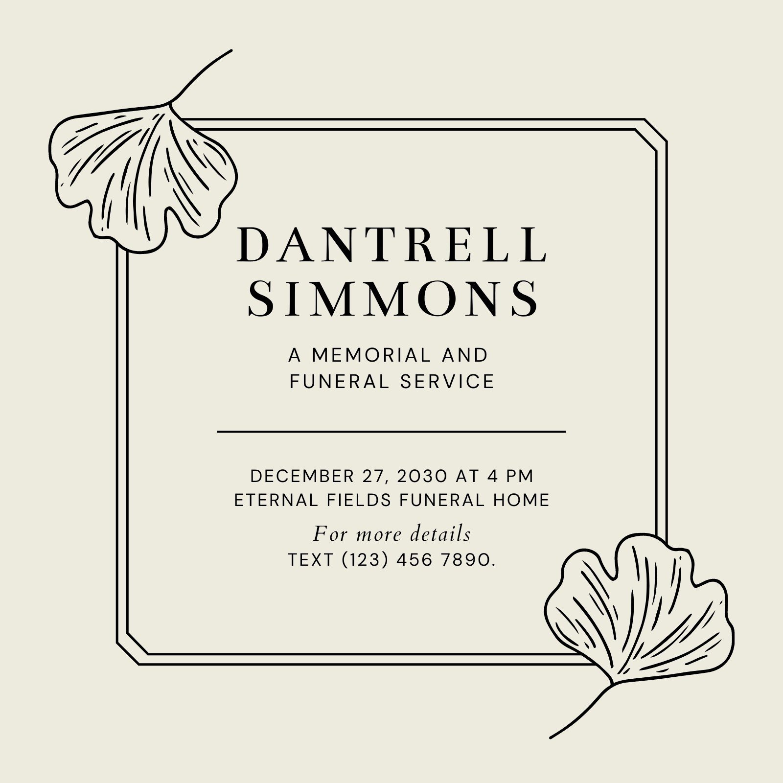 Free printable, customizable funeral invitation templates  Canva In Funeral Invitation Card Template