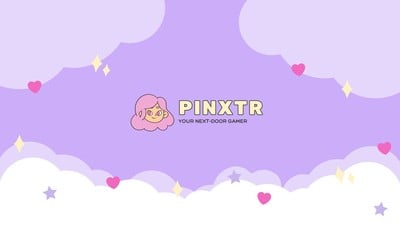 Purple and Pink Gamer Girl YouTube Banner - Templates by Canva