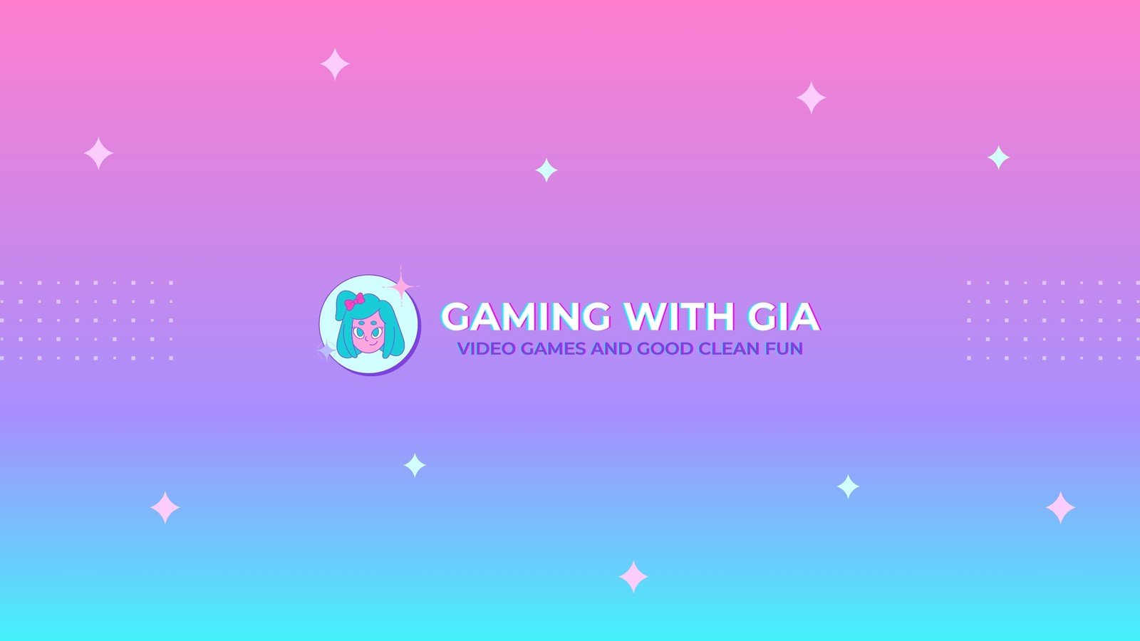 Pink and Cyan Gradient Gamer Girl  Banner - Templates by Canva
