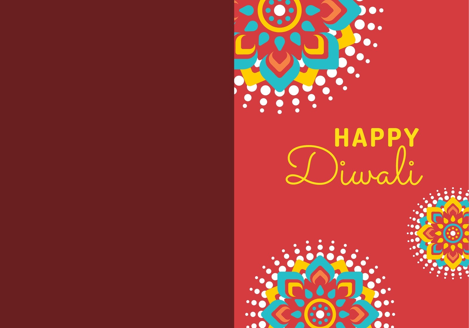 Free custom printable Diwali folded card templates | Canva