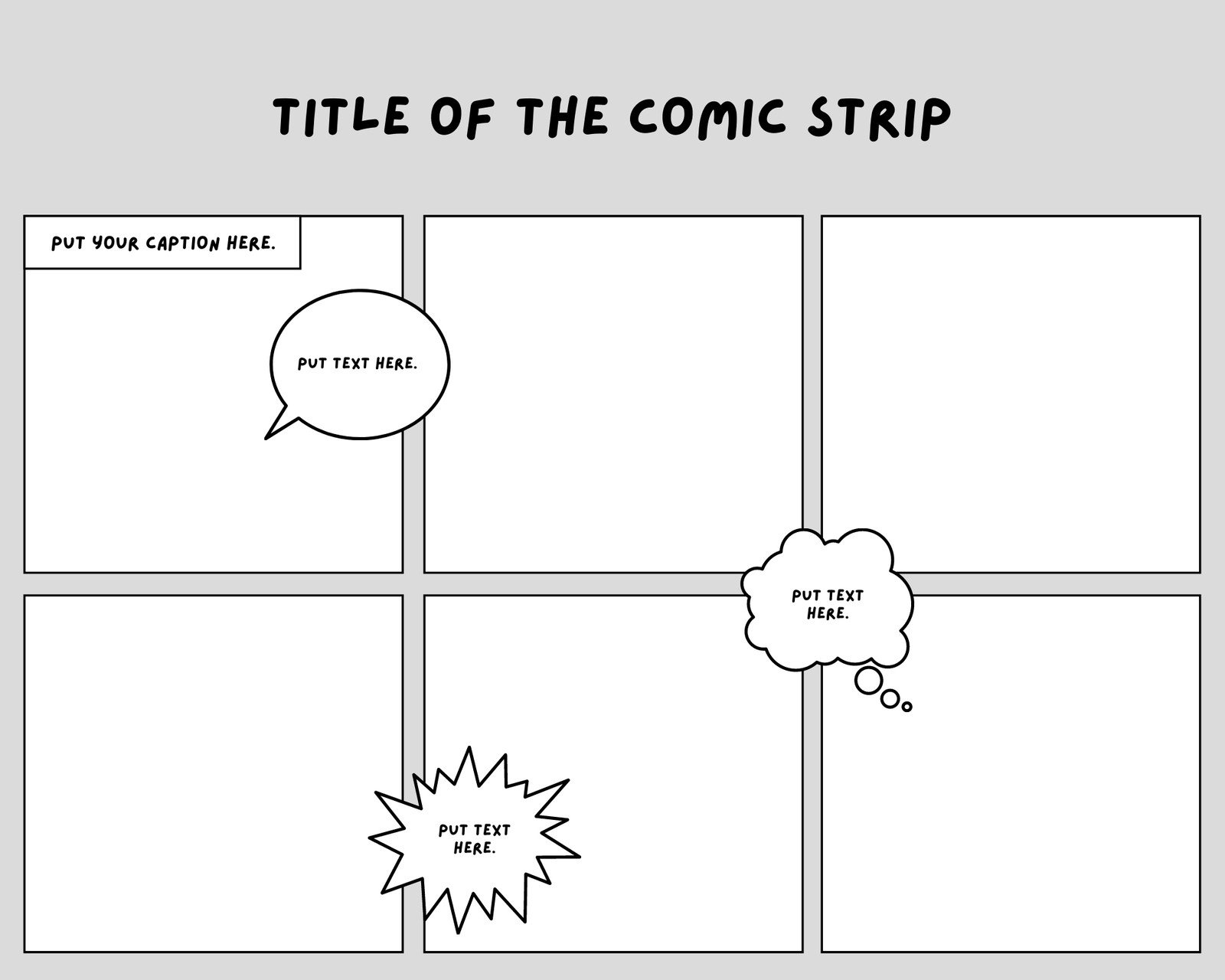 Blank comics