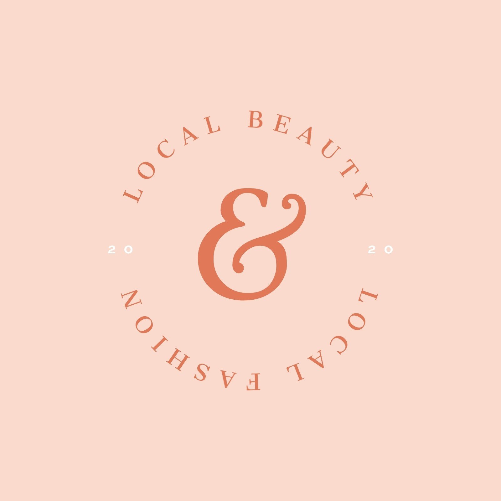 Peach European Chic Curved Text Logo - Templates by Canva