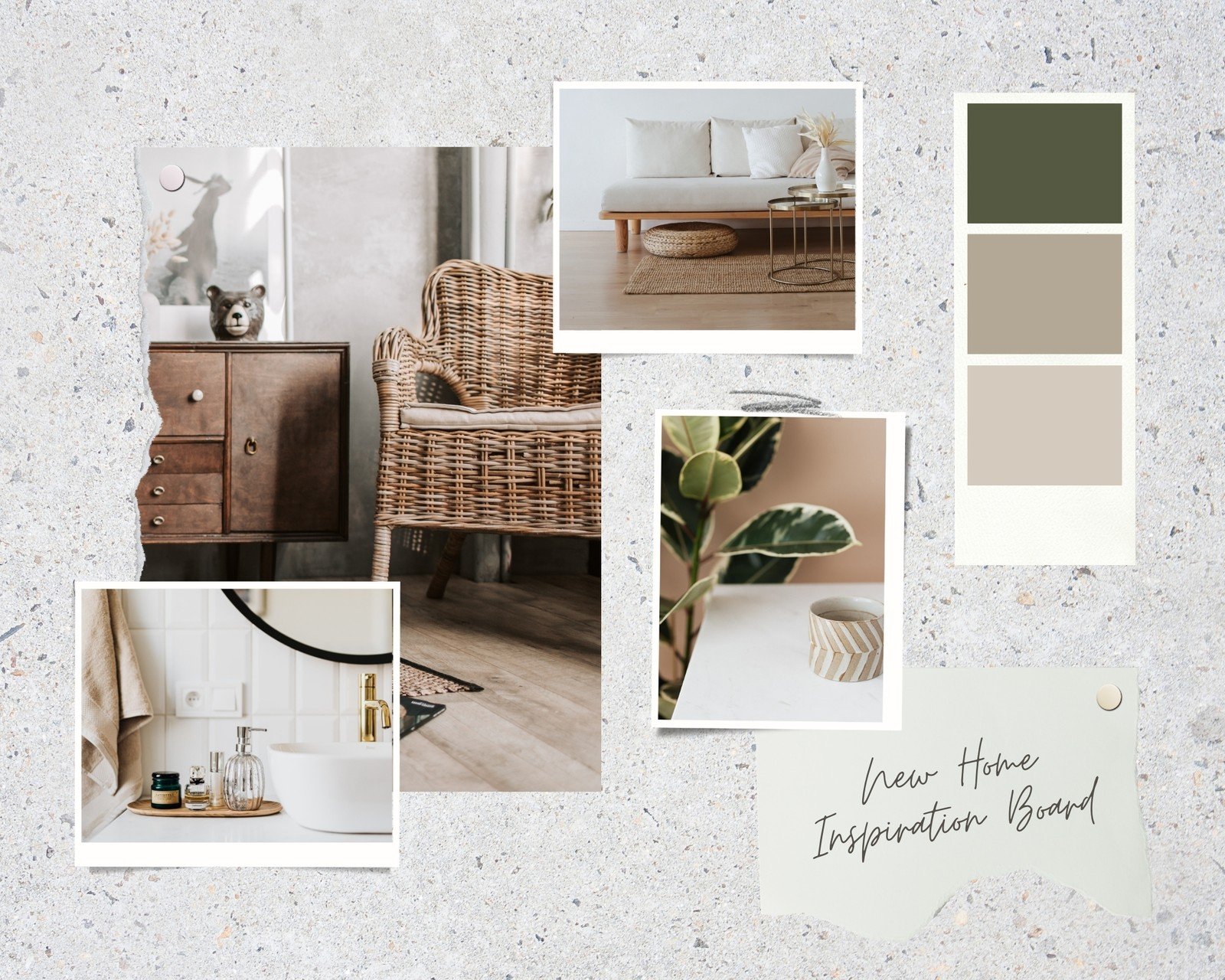 Canva Green And Brown Realistic Interior Design Moodboard Photo Collage PpDBCt9LKis 