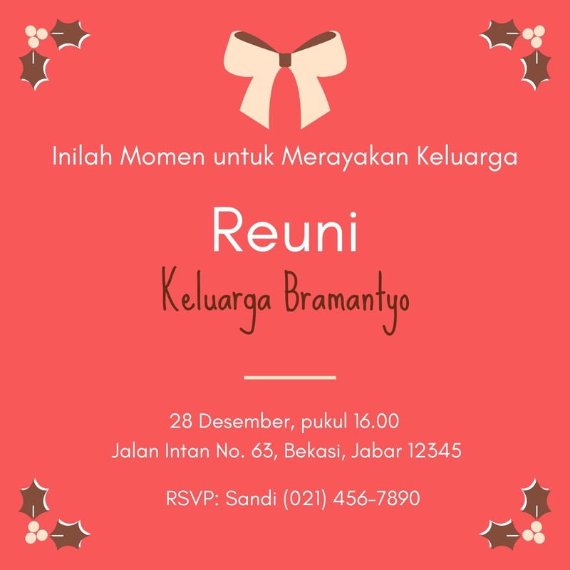 Contoh Undangan Natal Gratis Bebas Cetak And Edit Canva 7296