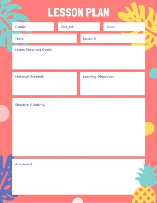 Page 2 - Lesson plan templates you can customize for free | Canva