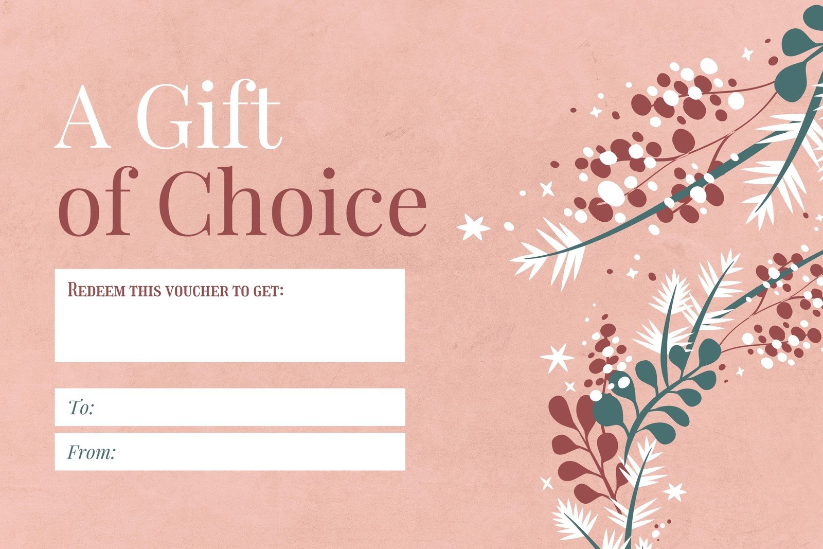 Free, printable gift certificate templates to customize  Canva Throughout Pink Gift Certificate Template