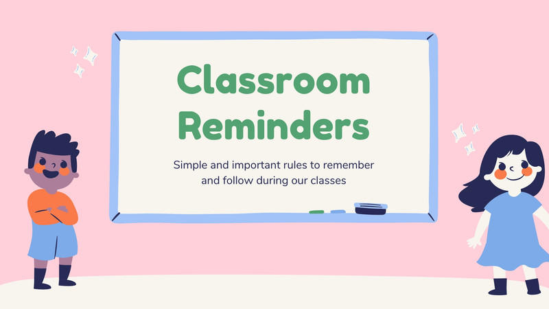 Blue and Pink Colored People Illustrations Classroom Rules and Online ...