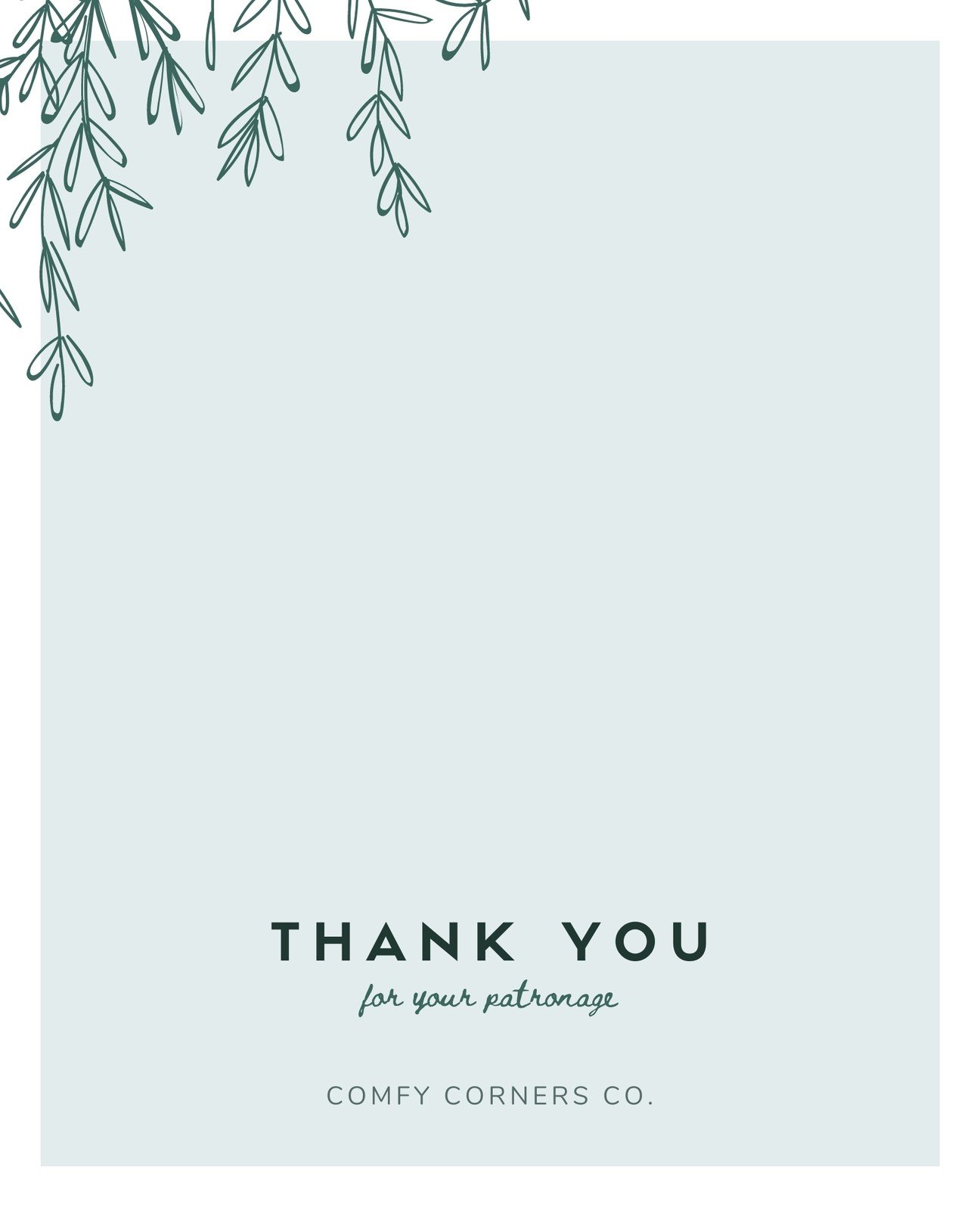Green Vines Business Thank You Note Card - Templates by Canva Inside Thank You Note Card Template