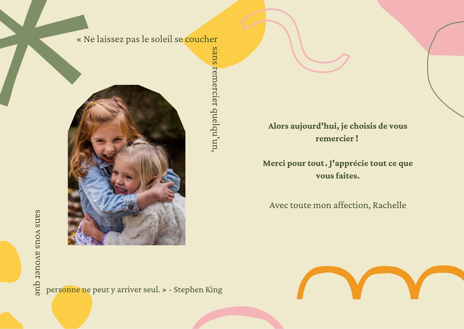 Cartes Postales De Remerciement Beaux Modeles Gratuits Canva