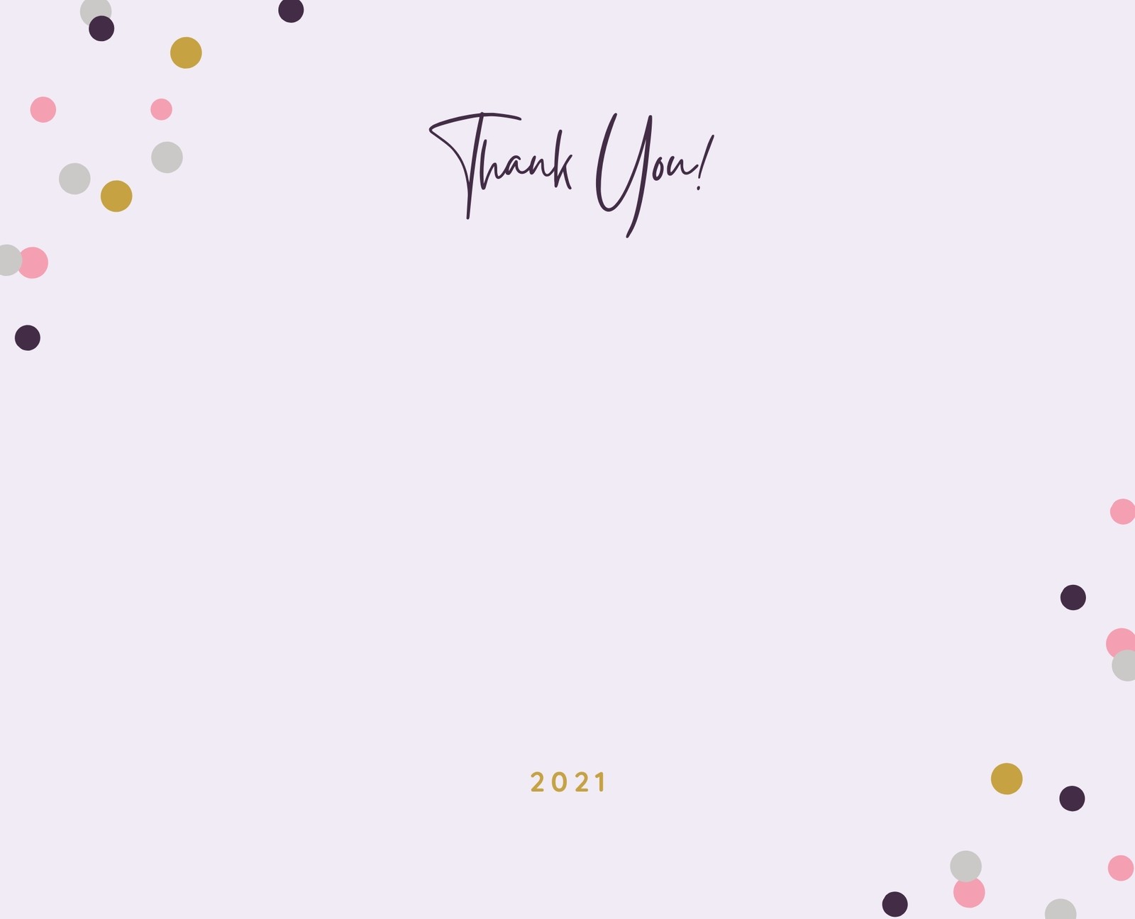 Confetti Blank Card Invitation Thank You Note Gold Glitter Pink