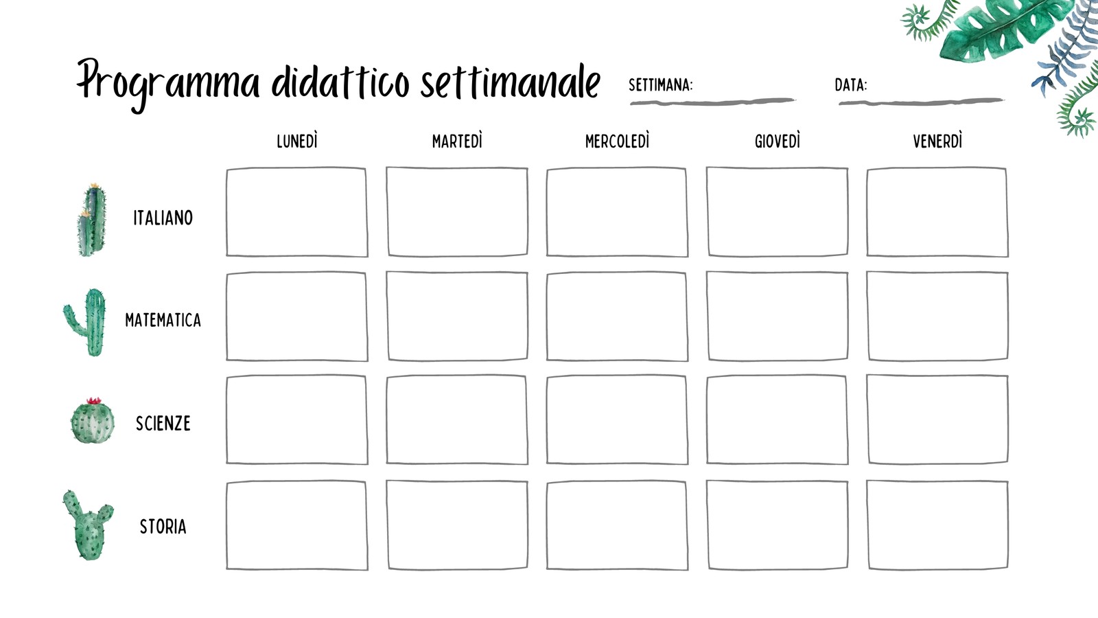 INSTANT DOWNLOAD Calendario settimanale, Elenco attività