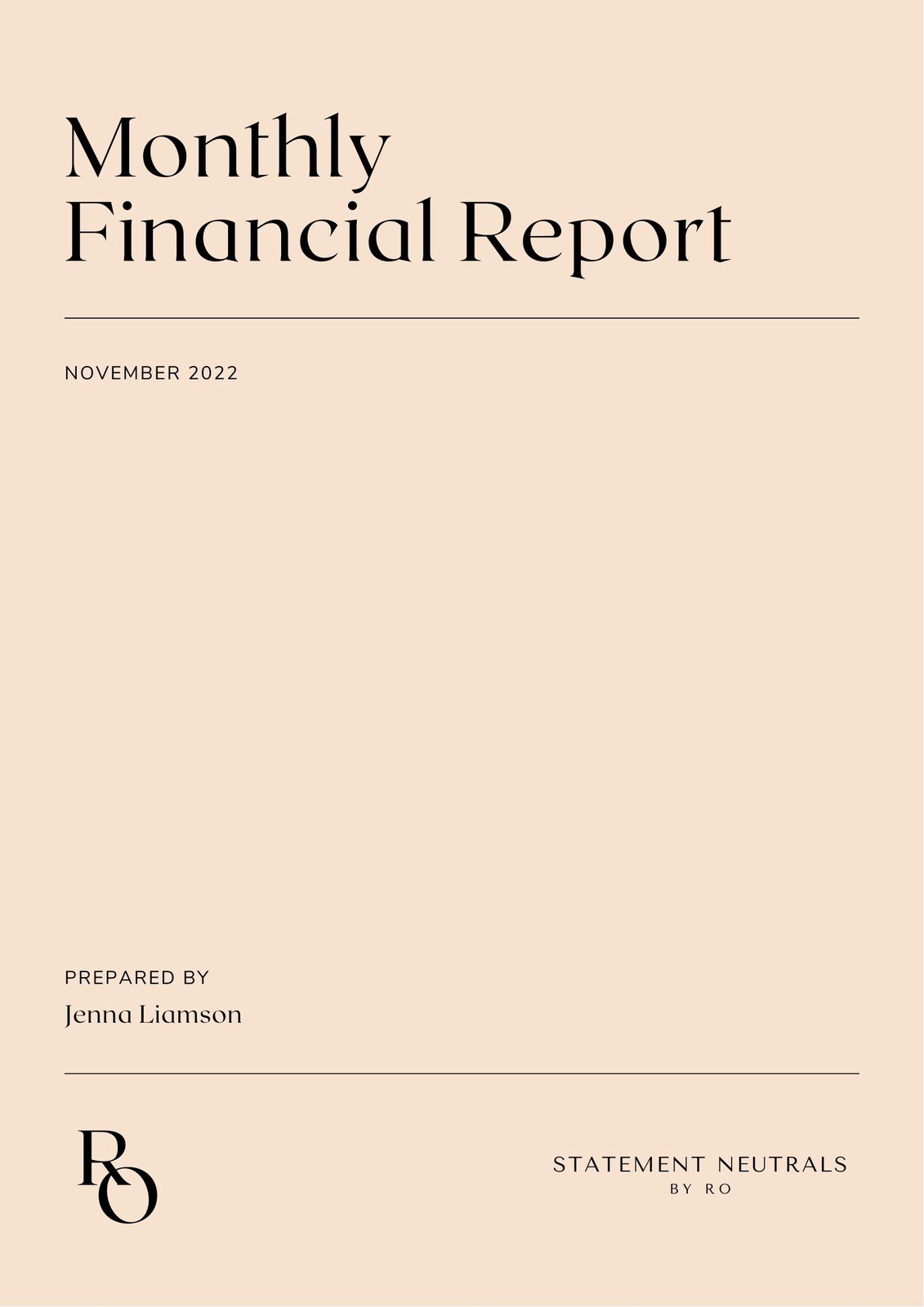Free custom printable financial report templates