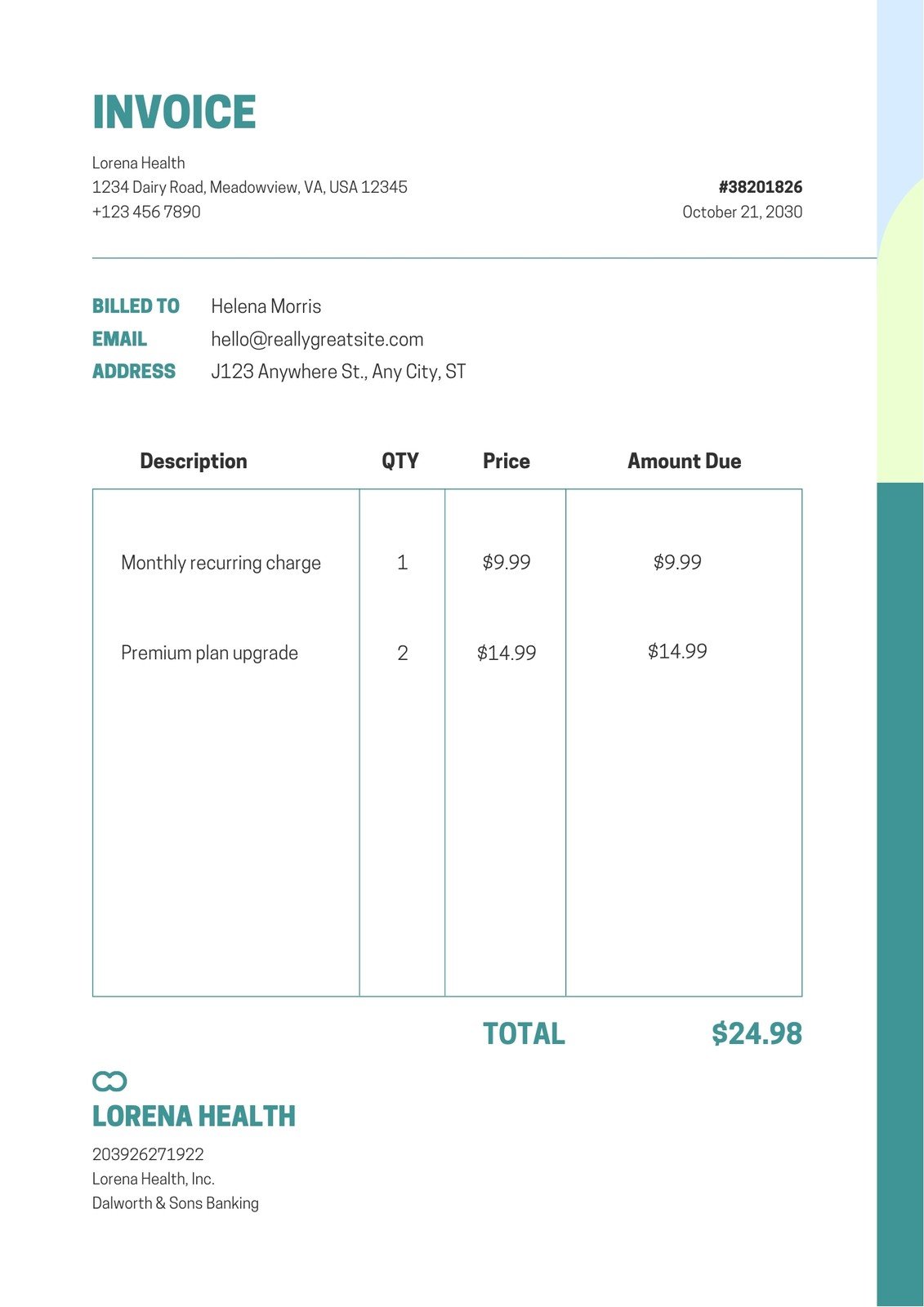 Get Yoga Class Invoice Template Background