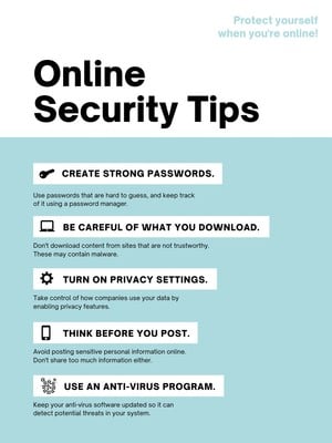 Light Blue Super Swiss Internet Safety Poster