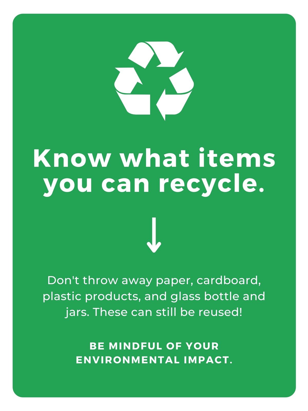 recycle paper poster