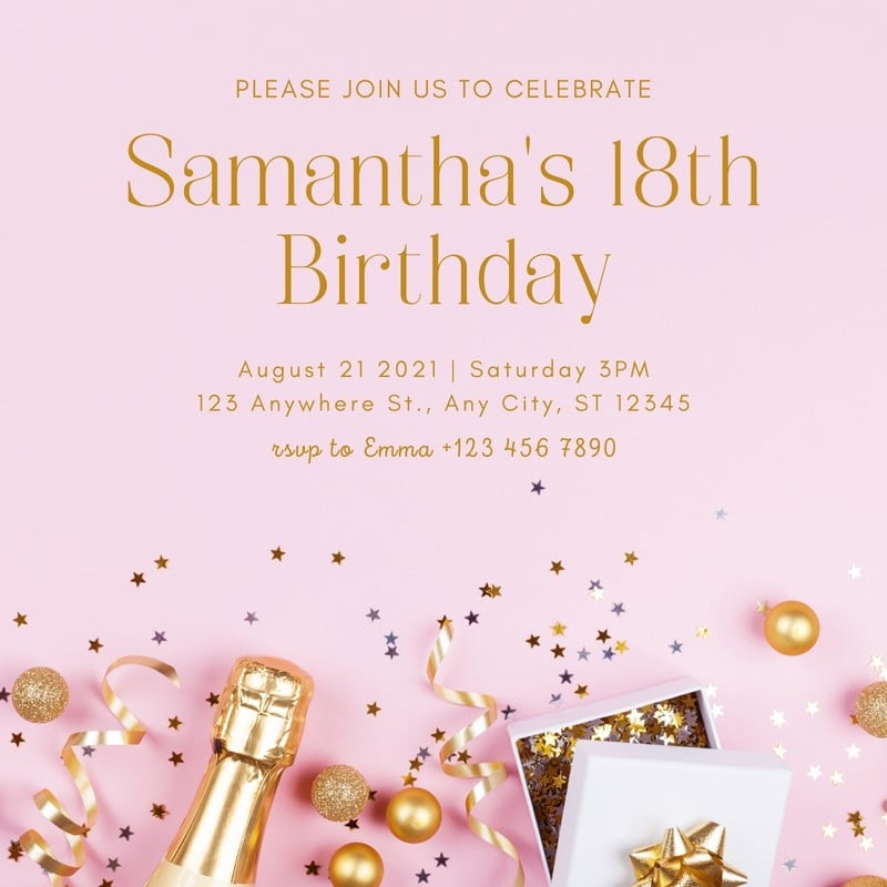 Free Printable 18th Birthday Invitations