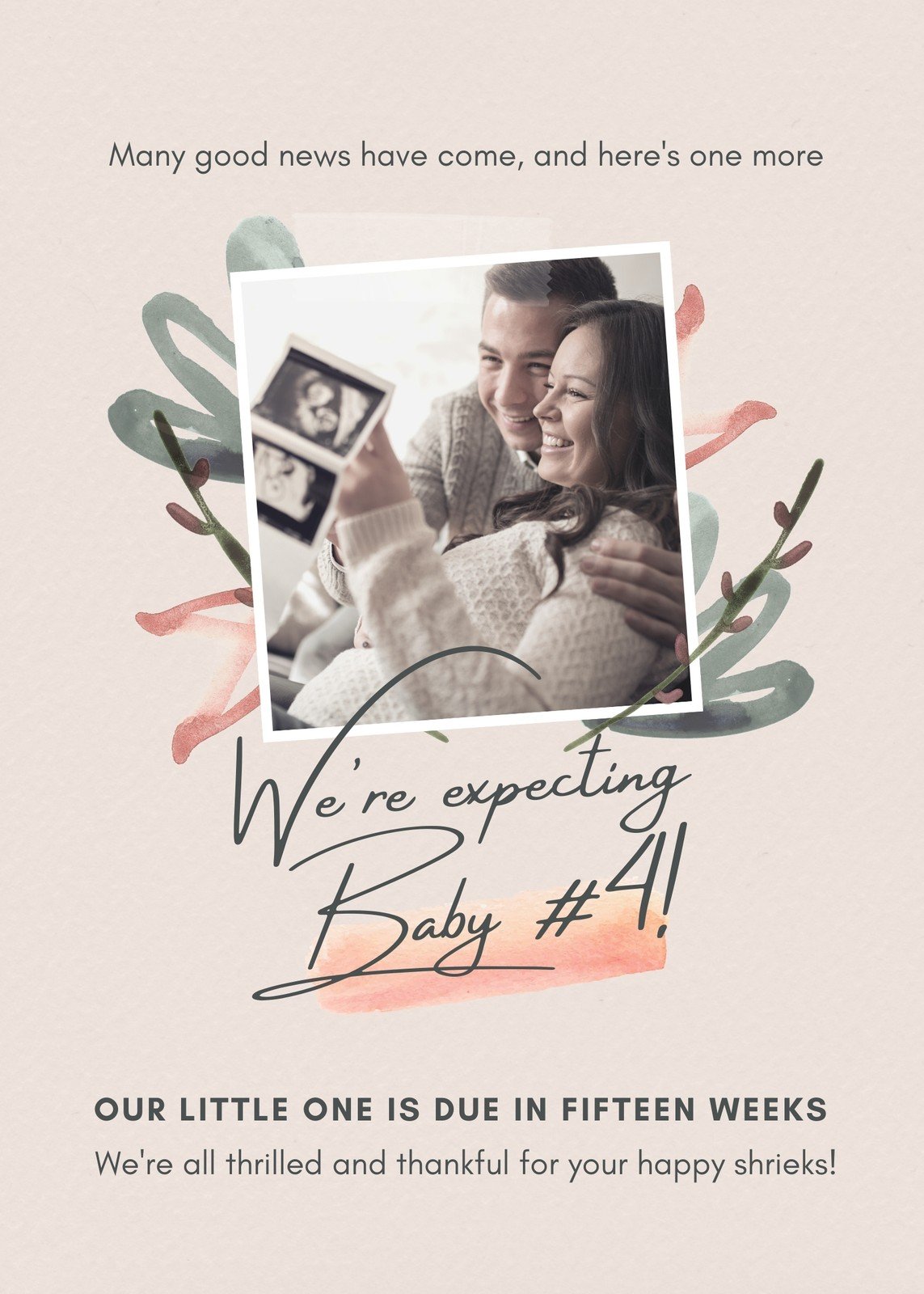 Download Free Custom Printable Pregnancy Announcement Templates Canva