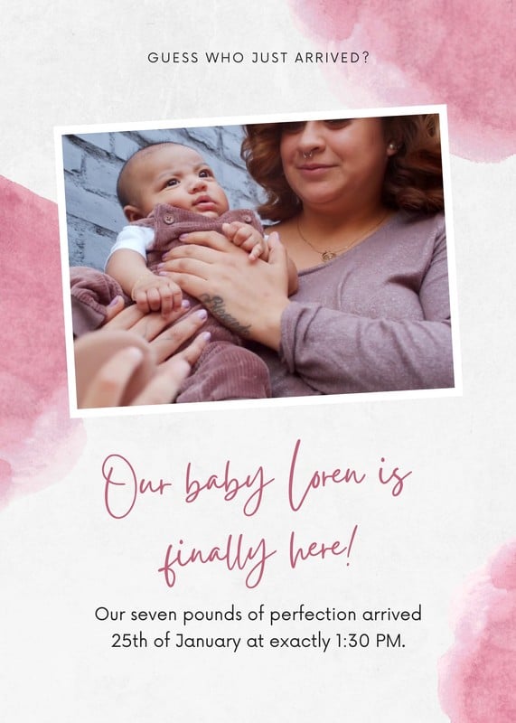 Customizable Canva Template Printable Nursery Decor Newborn Announcement Poster