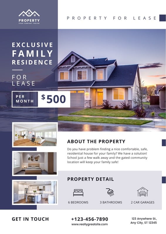 Free custom printable real estate flyer templates | Canva