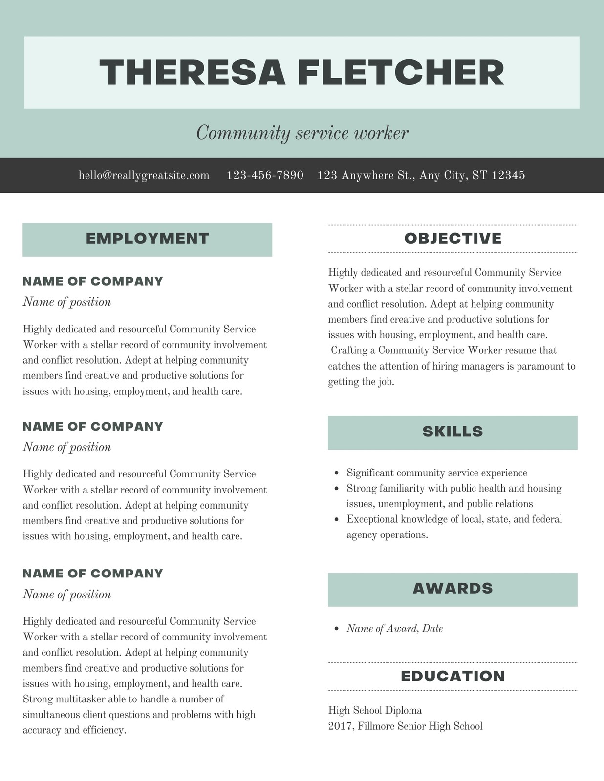 Canva Template For Cv