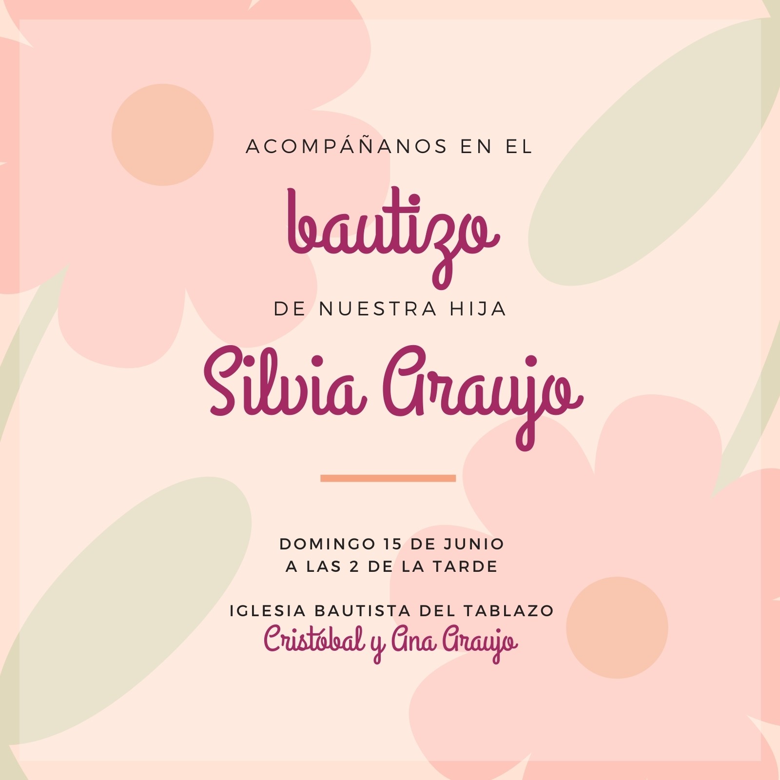 Plantillas bautizo - Gratis y editables - Canva