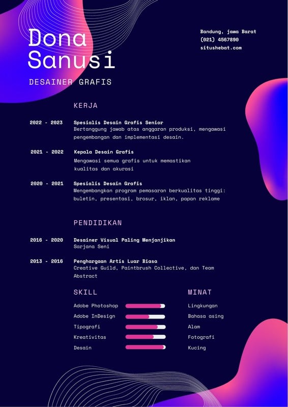 Gratis Contoh Cv Desain Grafis Keren Canva