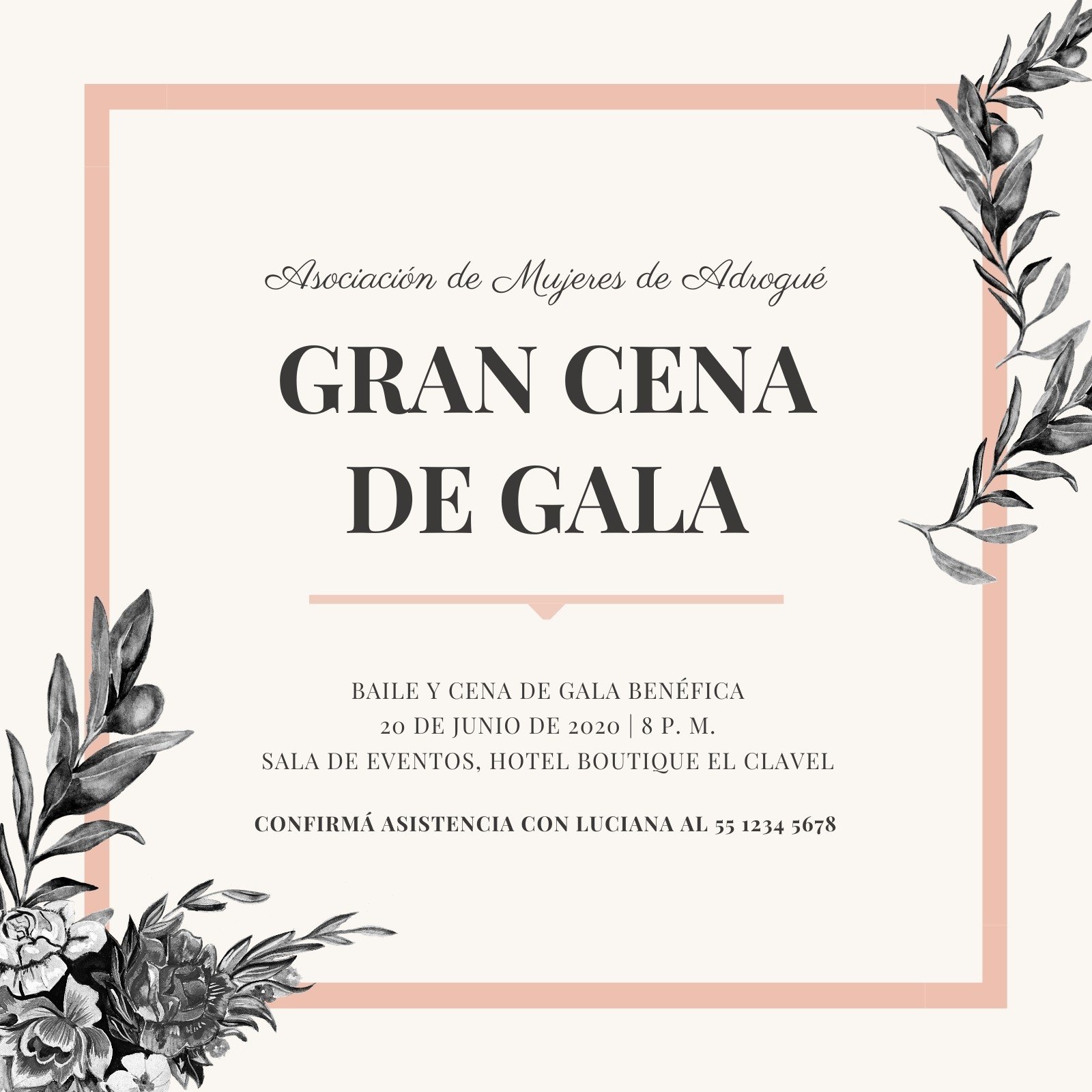 Explorá Nuestras Plantillas De Invitaciones De Gala Canva 8550