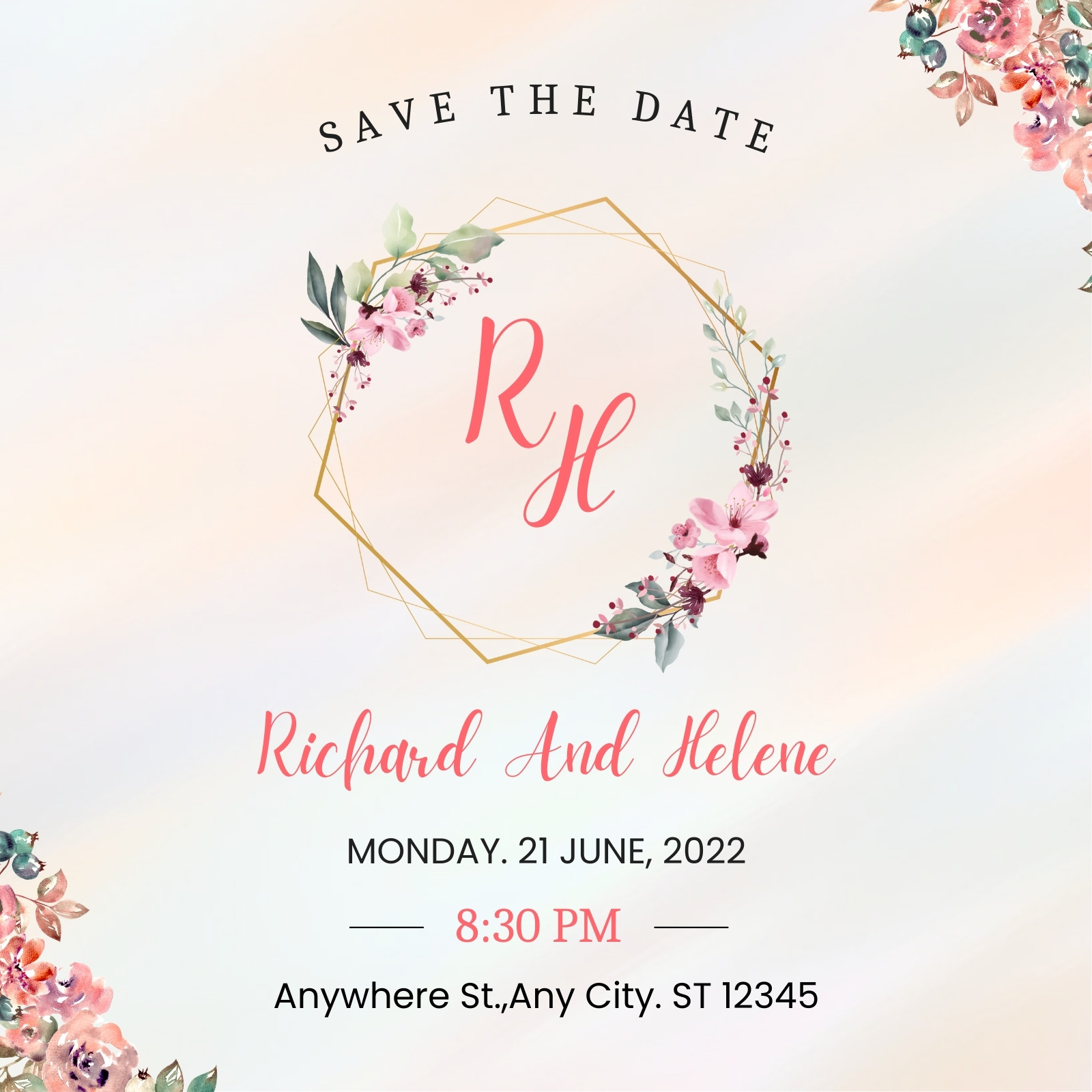  Floral Save the Date, Rustic Save the Date Cards for