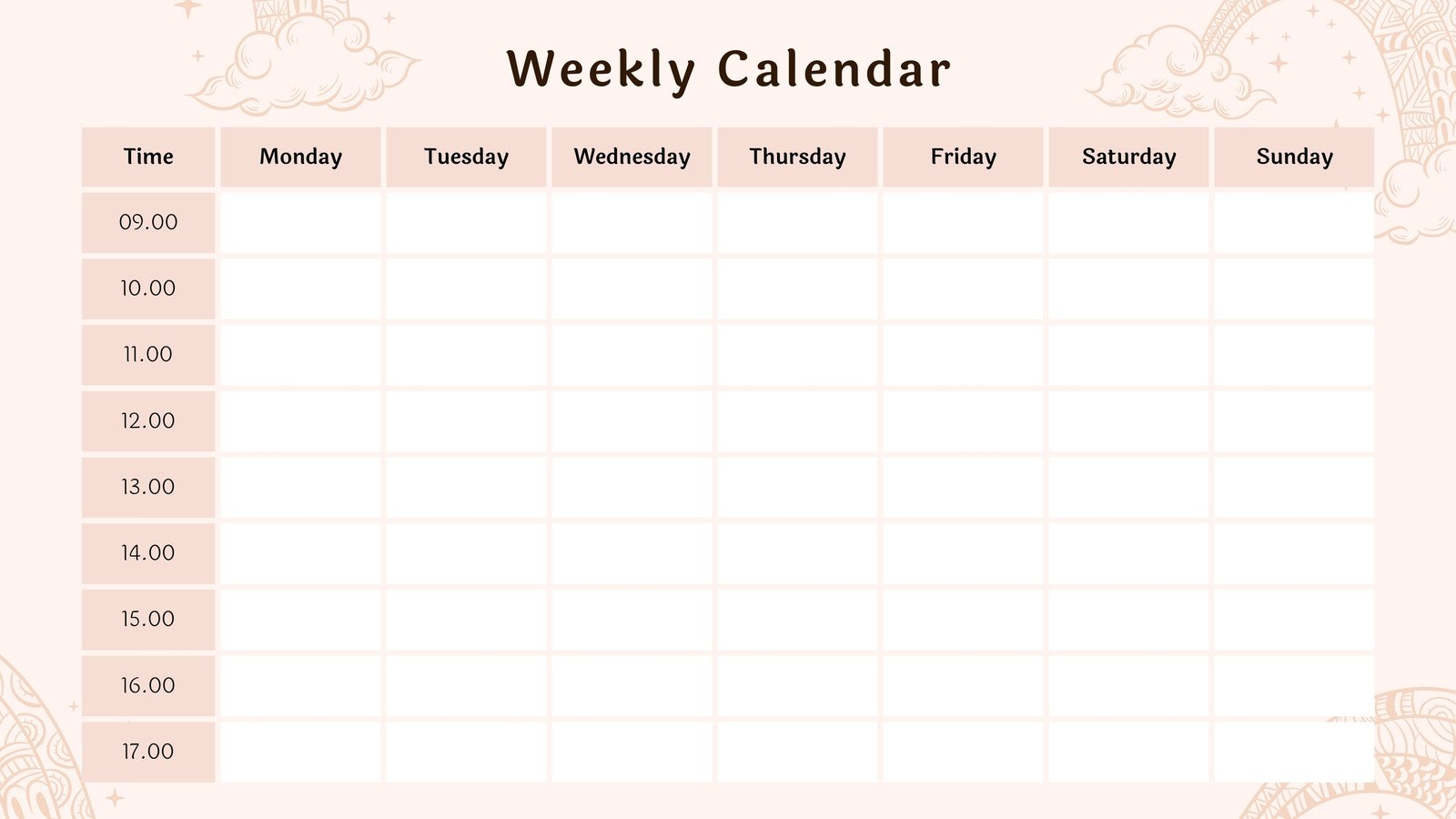 cute weekly calendar
