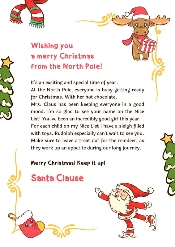 Free printable Santa letter templates you can customize | Canva